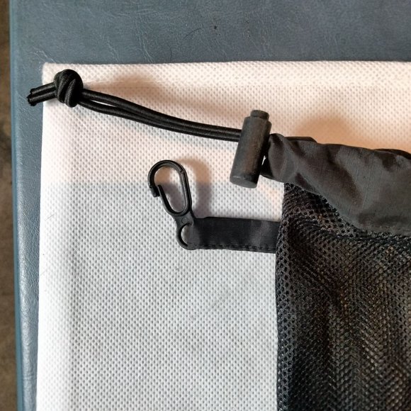 Backpack Fabric Mesh Drawstring Bag Black Quick Dry Travel Hook  Camping 6 x 9 R - Picture 4 of 6